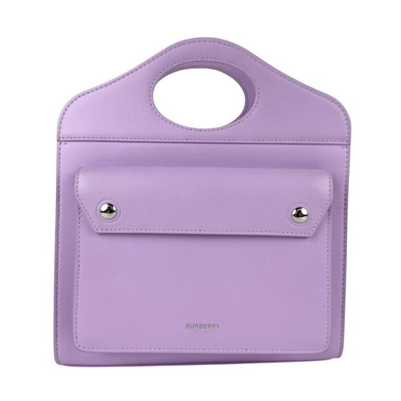 BURBERRY Purple Leather Shoulder Bag - Picture 1 of 5